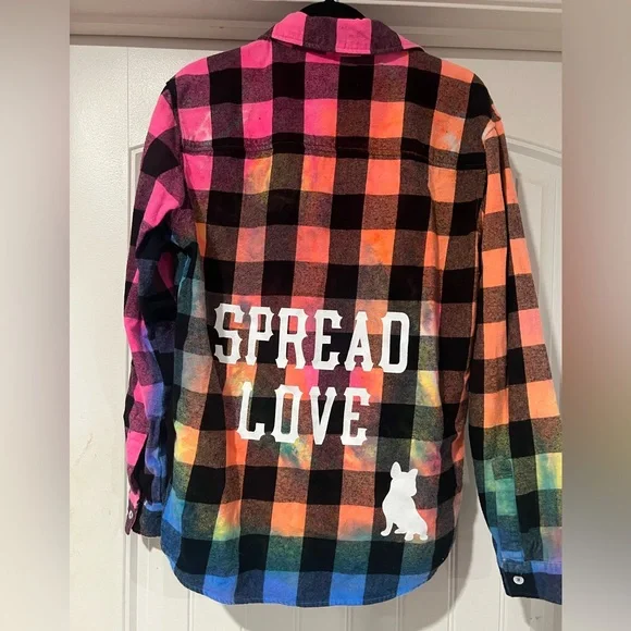 Spread Love tie dye flannel size M - Picture 6 of 8